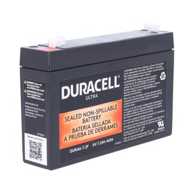 Duracell Ultra 6V 7.2AH General Purpose AGM Sealed Lead Acid (SLA) Battery with F1 Terminals