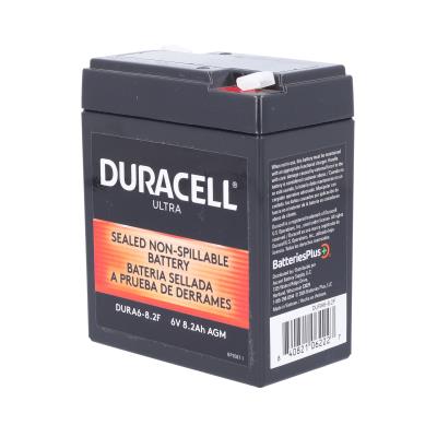 Duracell Ultra 6V 8.2AH General Purpose AGM Sealed Lead Acid (SLA) Battery with F1 Terminals