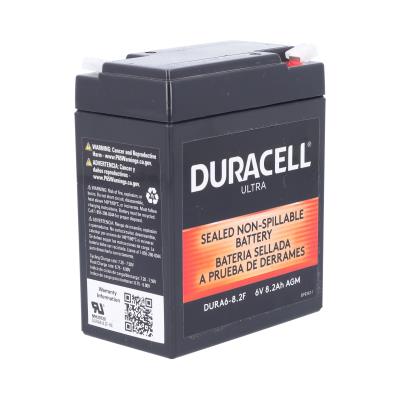 Duracell Ultra 6V 8.2AH General Purpose AGM Sealed Lead Acid (SLA) Battery with F1 Terminals
