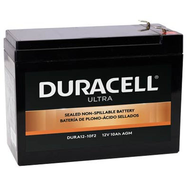 Duracell Ultra 12V 10AH General Purpose AGM Sealed Lead Acid (SLA) Battery with F2 Terminals