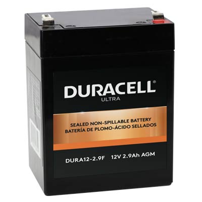 Duracell Ultra 12V 2.9AH General Purpose AGM Sealed Lead Acid (SLA) Battery with F1 Terminals