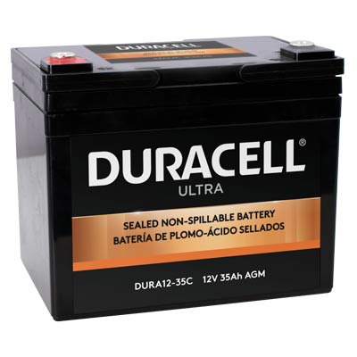 Duracell Ultra 12V 35AH General Purpose AGM Sealed Lead Acid (SLA) Battery with M6 Insert Terminal