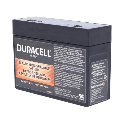 Duracell Ultra 12V 5.1AH General Purpose AGM Sealed Lead Acid (SLA) Battery with F1 Terminals