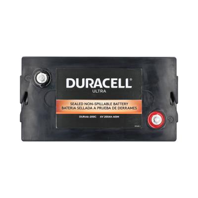 Duracell Ultra 6V 200AH General Purpose AGM Sealed Lead Acid (SLA) Battery with M6 Insert Terminals