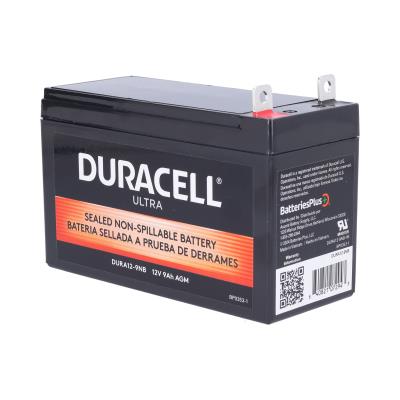 Duracell Ultra 12V 9AH General Purpose AGM Sealed Lead Acid Battery with M6 Nut and Bolt Terminals