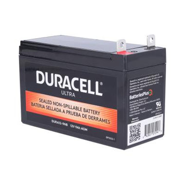 Duracell Ultra 12V 9AH General Purpose AGM Sealed Lead Acid Battery with M6 Nut and Bolt Terminals - 0