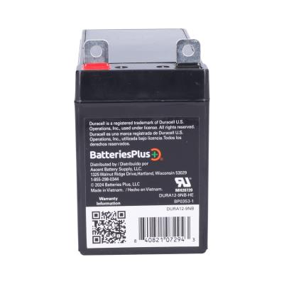 Duracell Ultra 12V 9AH General Purpose AGM Sealed Lead Acid Battery with M6 Nut and Bolt Terminals