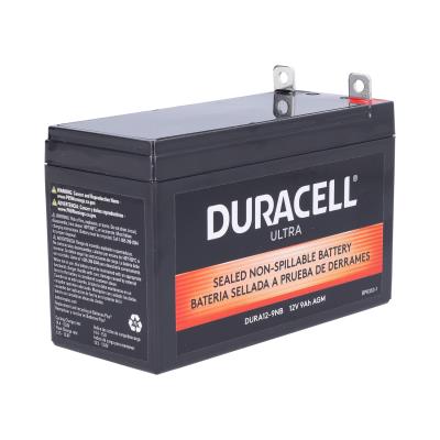 Duracell Ultra 12V 9AH General Purpose AGM Sealed Lead Acid Battery with M6 Nut and Bolt Terminals