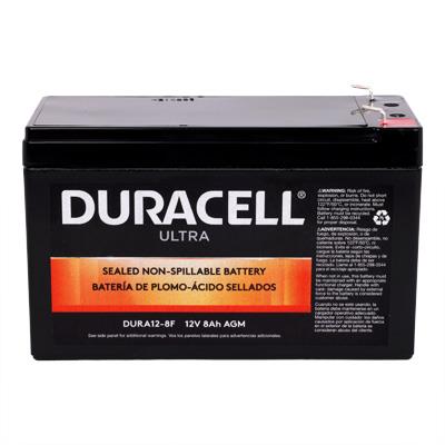 Duracell Ultra 12V 8AH AGM Sealed Lead Acid (SLA) Battery with F1 Terminals