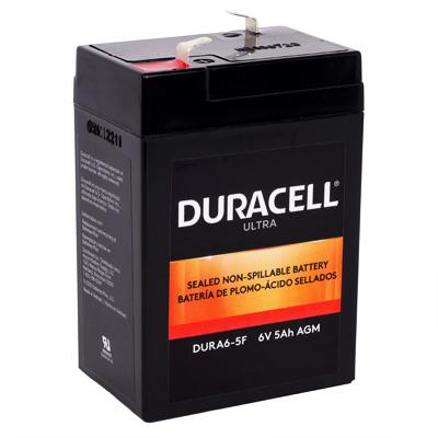 Duracell Ultra DURA6-5F 6V 5AH General Purpose AGM Sealed Lead Acid (SLA) Battery with F1 Terminals