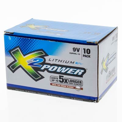 X2Power 9V 9V, 6LR61 Lithium Battery - 10 Pack - 10 Pack