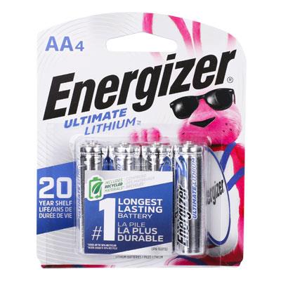 Energizer Ultimate Lithium 1.5V AA, LR6 Battery - 4 Pack